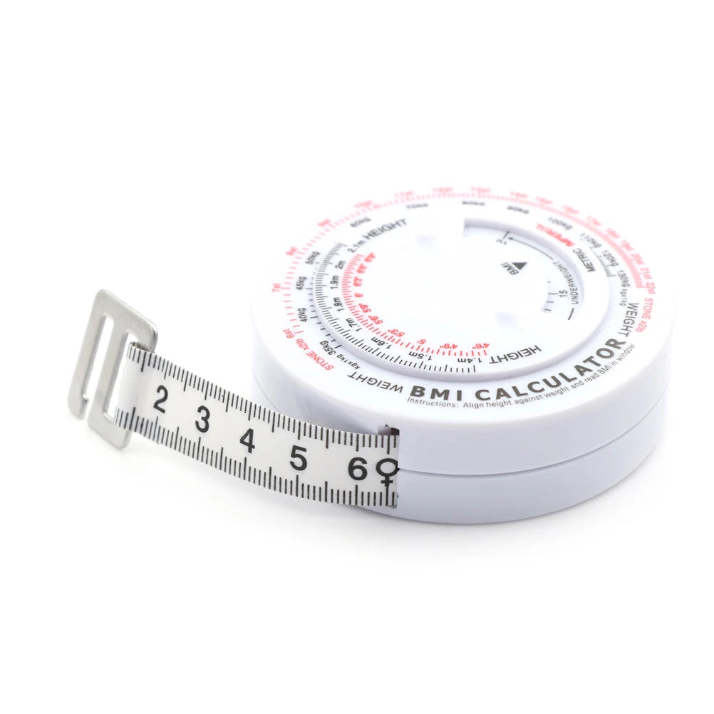 BMI Body Mass Index Retractable Tape 150cm Measure Calculator Diet Weight Loss Tape Measures Tools