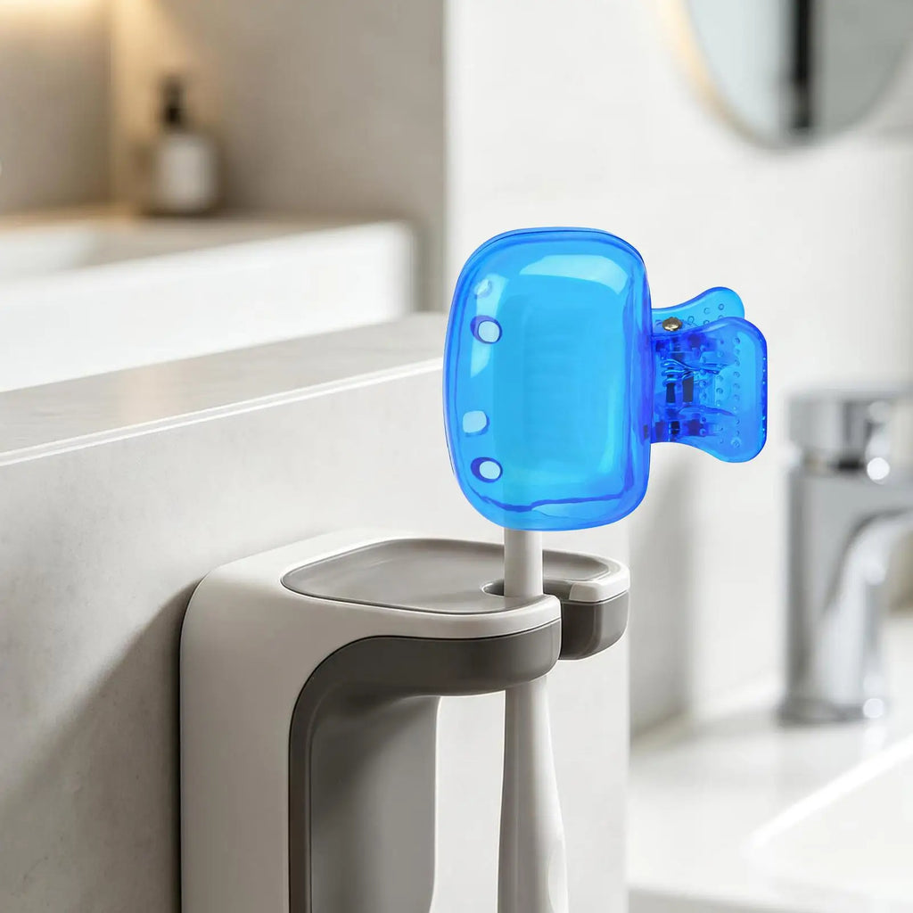 Portable Toothbrush Cover Clip On Dustproof Protector Toothbrush Cap for Travel Camping Hotel Home Bathroom Hygiene Cover