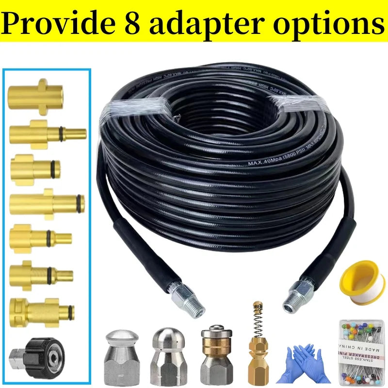 Sewer Drainage Cleaning Hose, High-Pressure Cleaning Machine Nozzle, High Pressure Hose, For Karcher Interskol Nilfisk Bosch