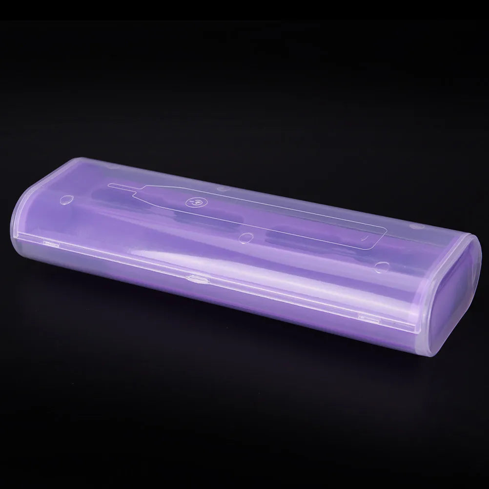 Electric Toothbrush Case Travel Holder Box Compact 21.5x8x4.5cm for 2 Replacement Heads 1 Handle Keeps Brushes Clean Tidy