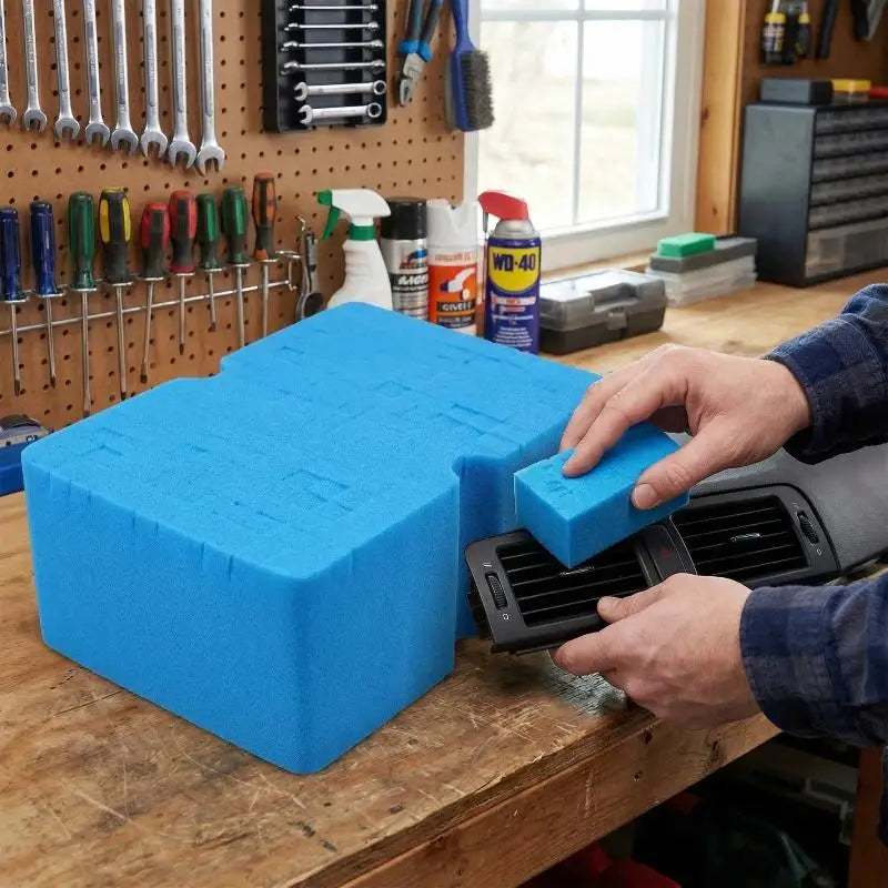 Large Foam Car Wash Sponge Block Soft Grid Strong Water Soaking for Vehicle Cleaning and Maintenance