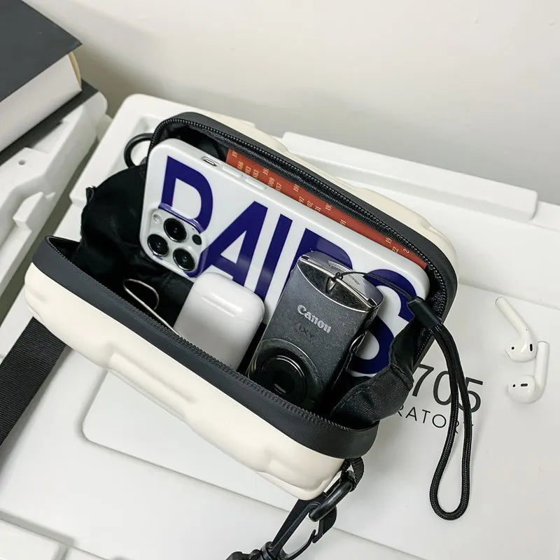 Hard Shell Crossbody Bag Waterproof Suitcase Style Shoulder bags Mini Hard Case Sling Bags for Men and Women Travel Daily Use 가방