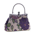 Boutique  Chinese Style Embroidery Floral Women Beaded Evening Purse Bridal Flower Clutch Bag Wedding Party Frame Handbag