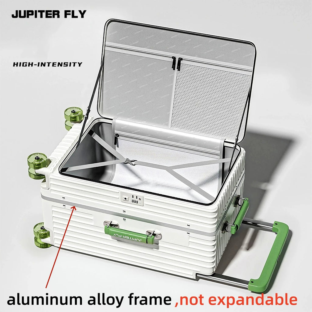 Side Opening Rolling Luggage Wide Trolley Travel 1:9 Deep Warehouse Suitcase with Skating Spinner Wheels TSA Lock PC Material 20