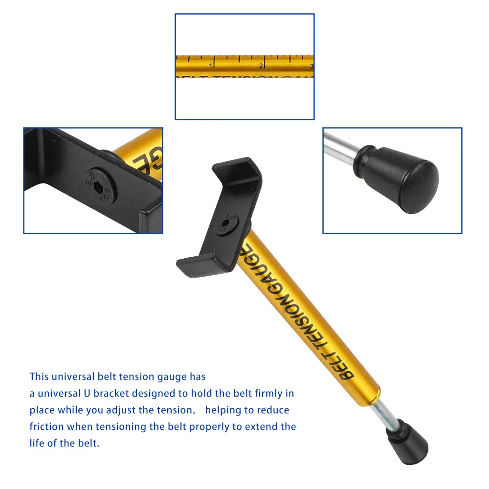 Belt Tension Gauge, Motorcycle Belt Tensioner Tool Fit for 10 Lbs Belt Drive Models Replacement Adjustment Wheel Service