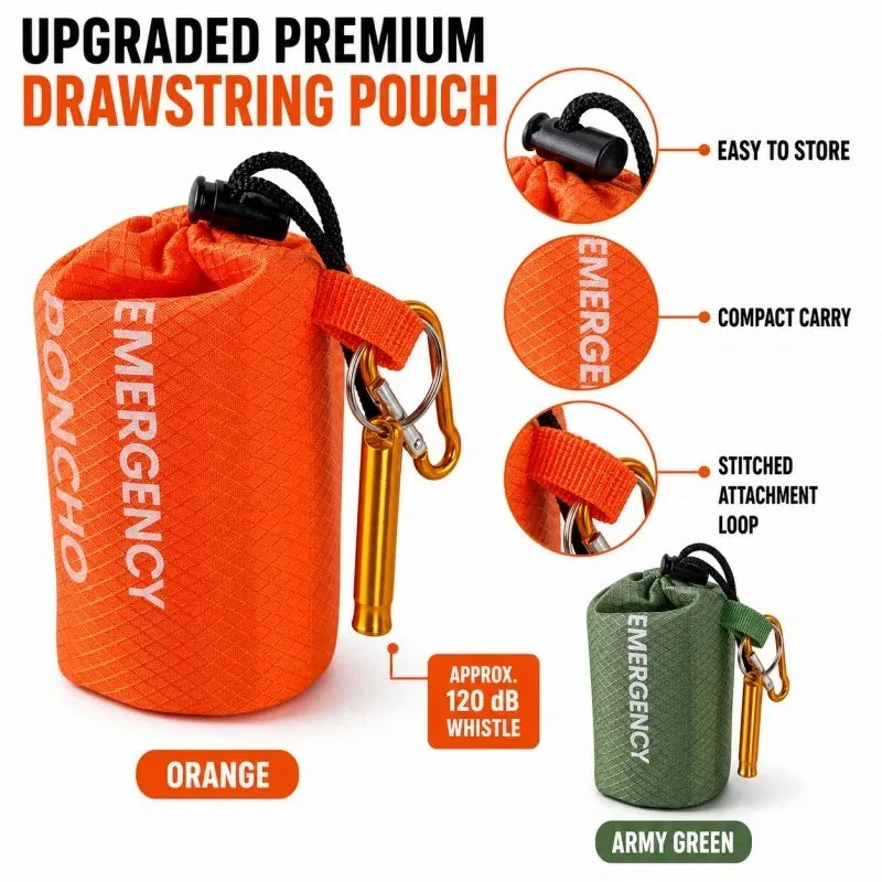 Emergency Raincoat Poncho Waterproof Rainwear Blanket Survival Camping Equipment Cold Insulation Rainwear Camping Equipment