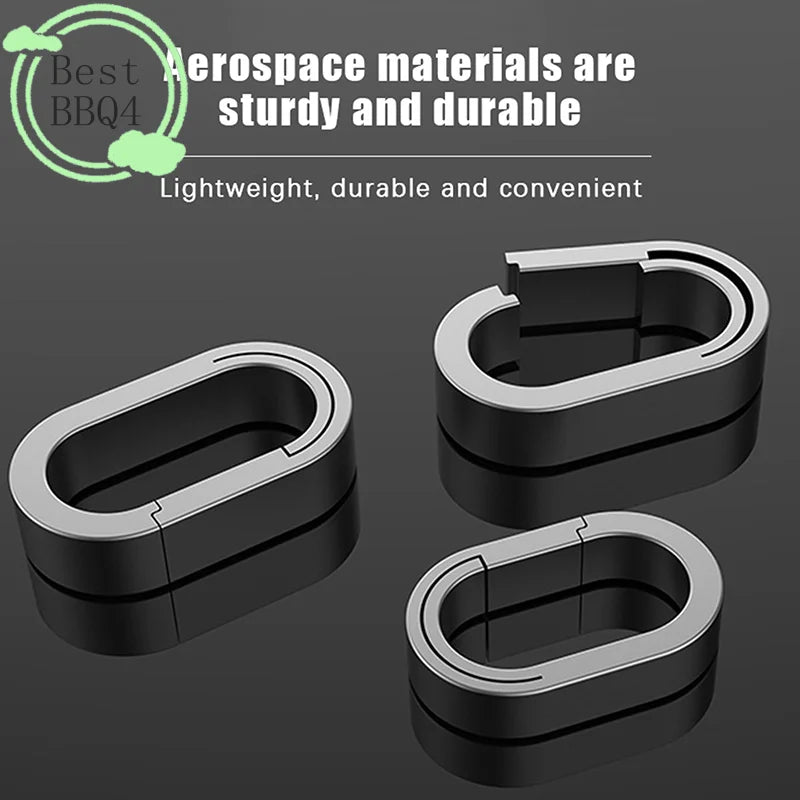(BBQ4)Titanium Alloy Mini Key Ring Connection Buckle Universal Joint Auxiliary Ring Connection Bayonet Ring Personality