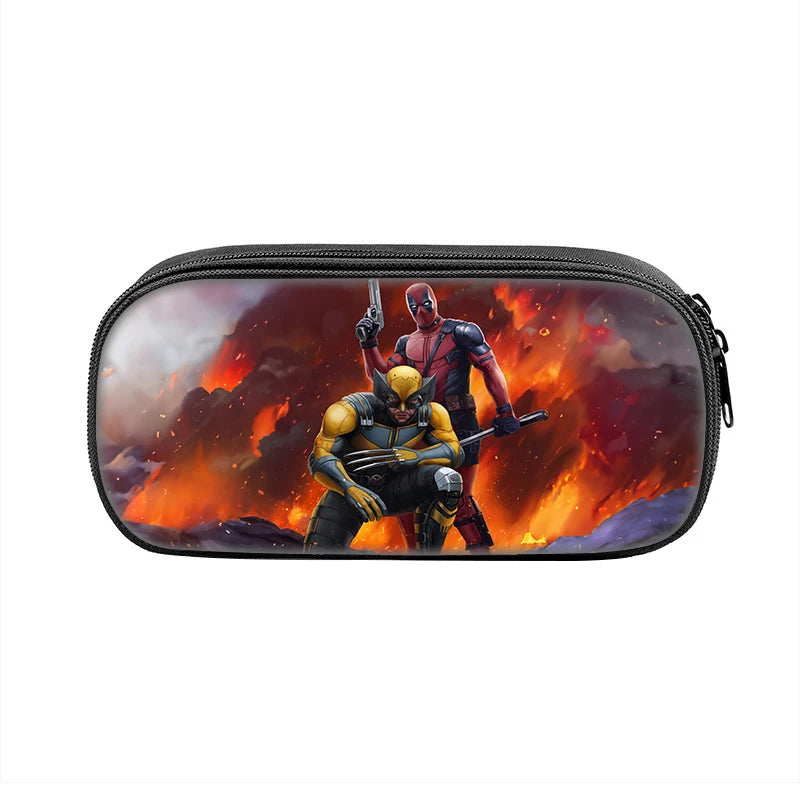 Popular Movies Deadpool Pencil Cases Fun Cartoon Anime Pen Box Bag for Student Big Capacity School Supplies Zipper Pencilcases