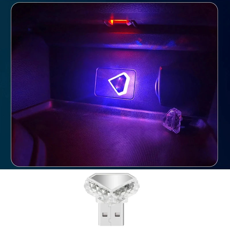 TypeC car atmosphere light, wireless modification for interior decoration, car USB rainbow atmosphere night light Type-C