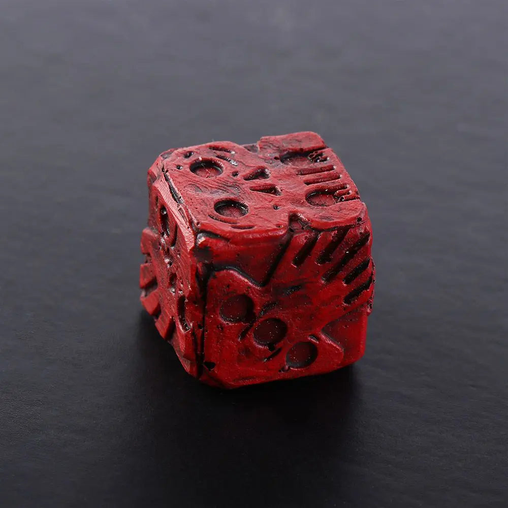 Durable Skull Dice Hand Carved Wear-Resistant Skeleton Cube Dice Portable Resin Ghostly Dice Set Haunted Gaming