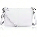 Genuine Leather Wristlet Clutch Wallet Purses Small Crossbody Bags Shoulder Handbag For Women, Silvery Zipper