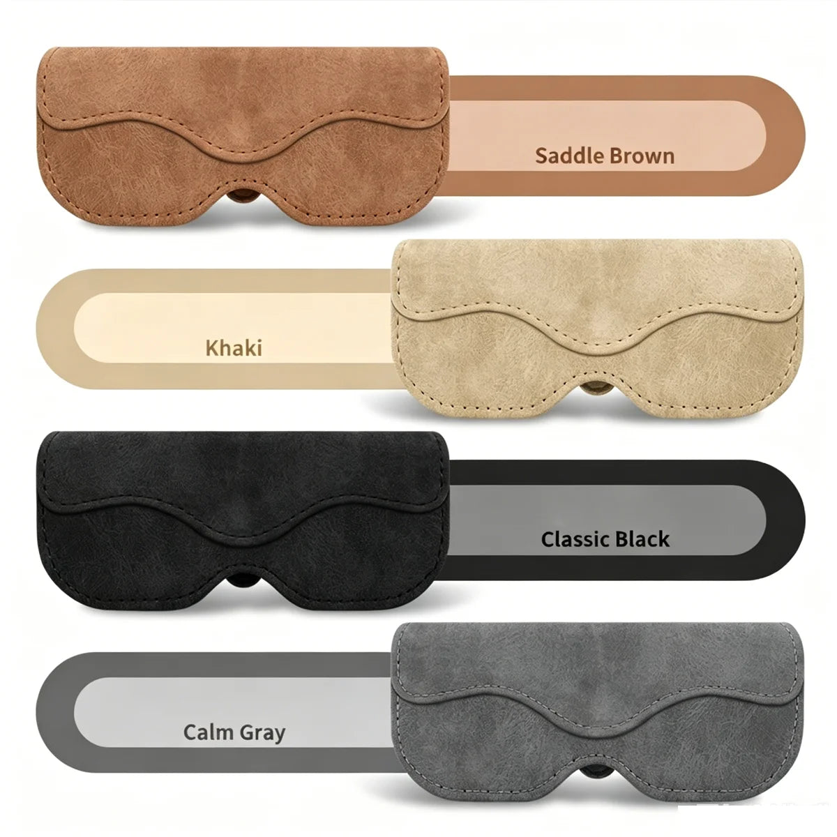 Suede Leather Car Eyeglass Case Automatic Closing Non-slip Auto Sun Visor Glasses Holder Magnetic Multi-functional Eyewear Clips