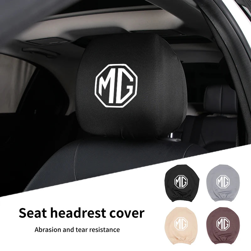 Car Black Seat Cover Headgear Headrest Covers Decoration For Morris Garages MG 3 5 6 7 HS ZS GS Hector TF GT ZR RX5 RX8 350 550