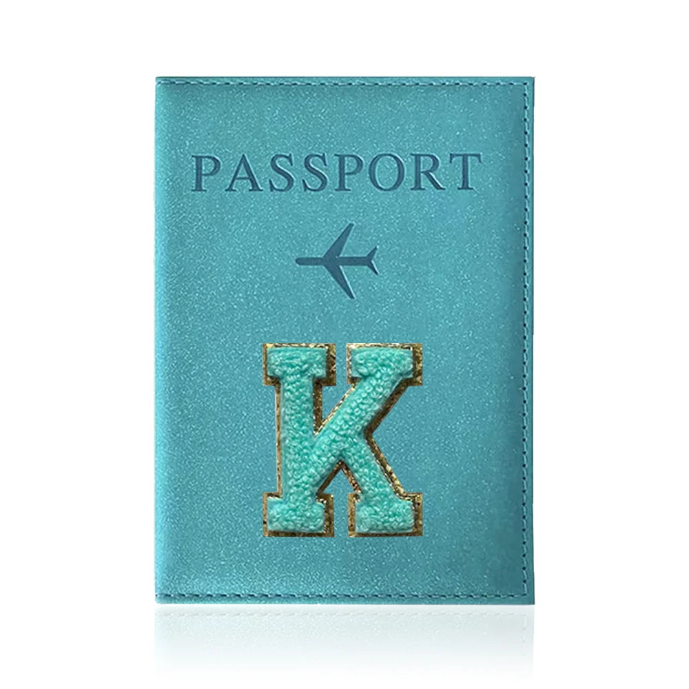 Passports Pouch Passport Protective Cover Green Letter Series Watertproof Passport Case Passports Holder PU ID Card Holders