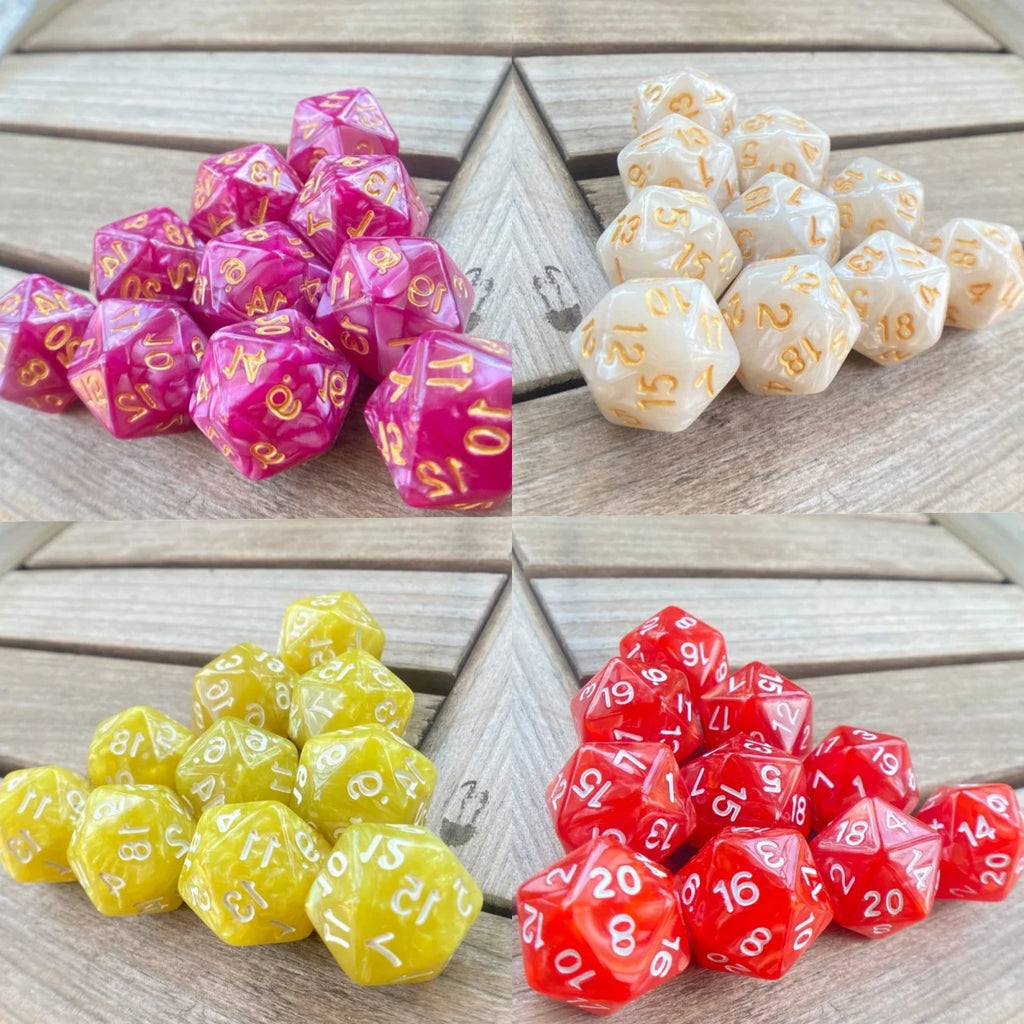 Cube 20 Sides D20 dungeon dices D&D Table board game 20 faces Acrylic Dice Sets Pearl Colorful dungeons and dragons d20 Dices