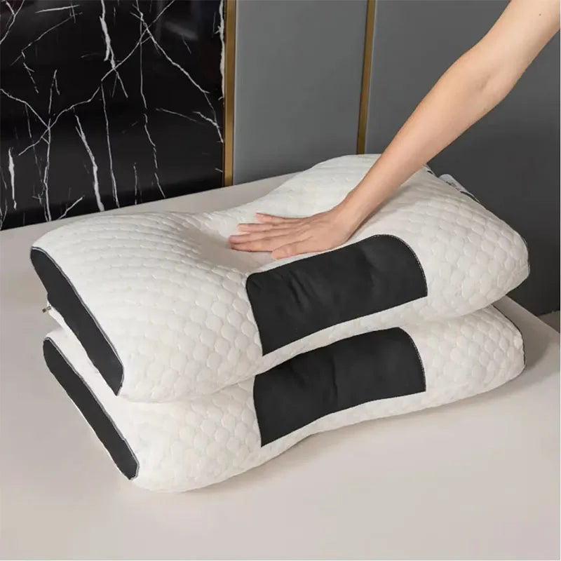 1PC Neck Pillow Help Sleep Protect The Neck Cervical Orthopedic Soybean Fiber Massage Household SPA Pillow For Sleeping