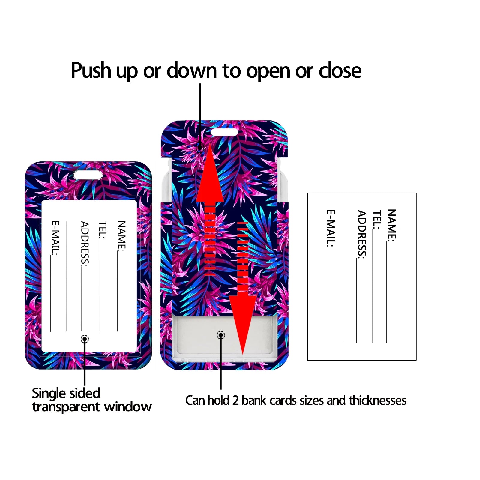 Interesting Plant Pattern Baggage Tag Women Suitcase Backpack Anti-Lost Listing ID Card Holder Fashion Luggage Accessories Gifts