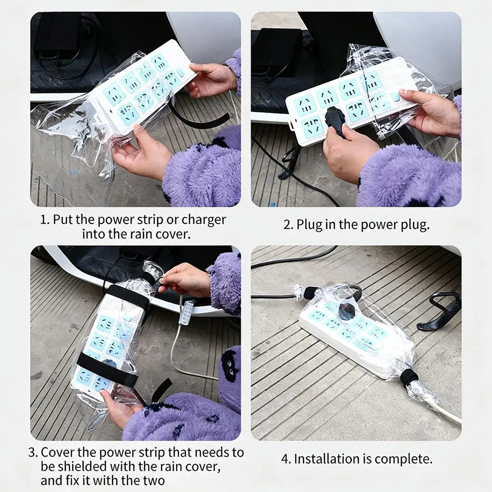 Waterproof EV Charger Rain Cover, Dustproof Protector Bag for Electric Car Charging Plug Control Box Outdoor Car Accessories