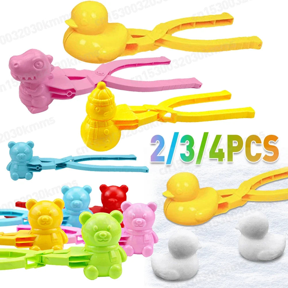 Cute Duck Shaped Rice Mold Maker Clip Children Outdoor Plastic Winter Snow Sand Mold Tool for Snowball Fight Outdoor Fun Sports