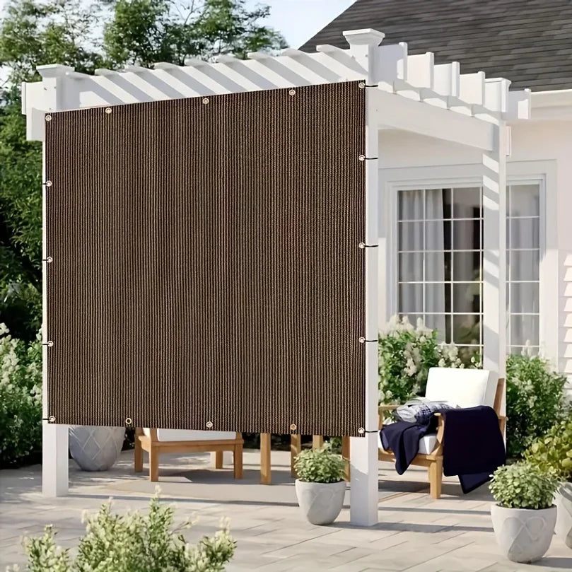 Brown UV Protection Sun Shade Canopy, Durable Outdoor Shade Net, Multiple Sizes for Pool Picnic Travel Outdoor Activities