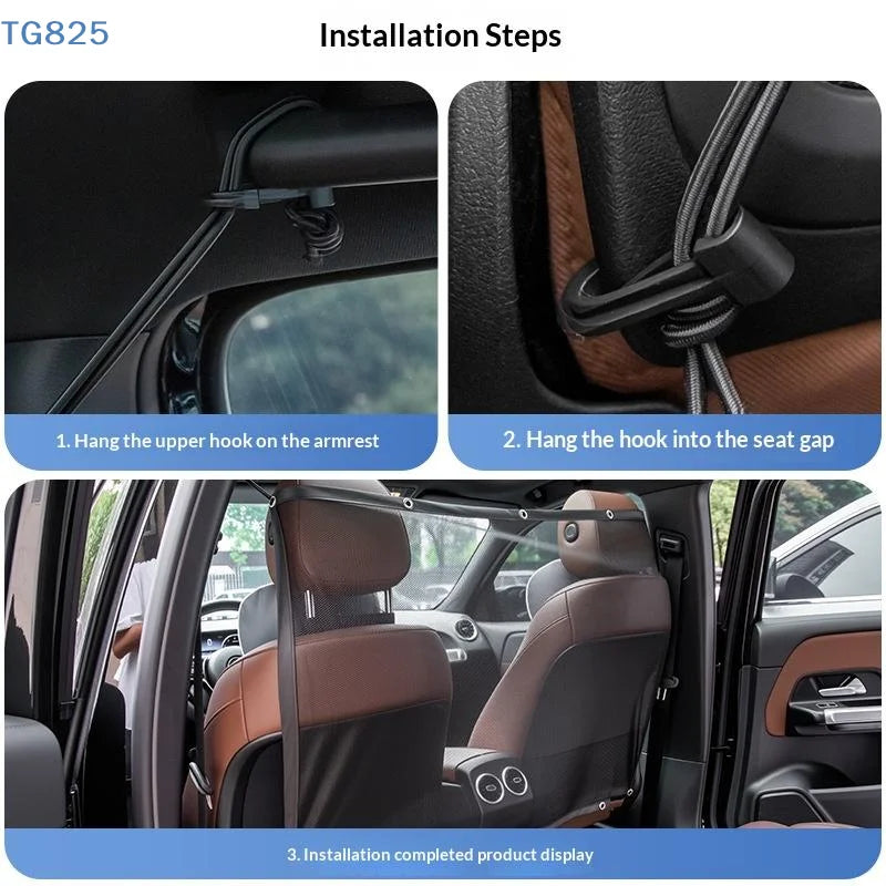 【AN】【AN】Car Pet Barrier Net Dog Safety Isolation Net For Vehicles Universal Fit Breathable Mesh Pet Travel Barrier For Back Seat