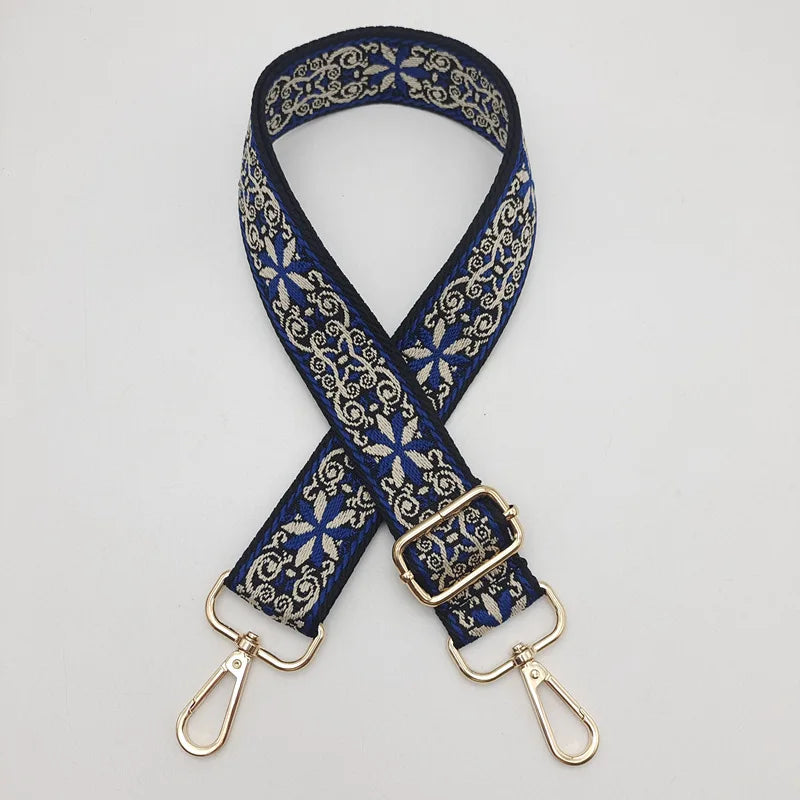 Ethnic Style Embroidered Messenger Single Shoulder Width Bag Strap Woven Long Shoulder Strap Adjustable Bag Replacement Strap