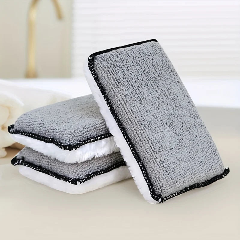 2Pcs Car Interior Scrubbing Sponges, Microfiber Car Wash Sponges, Auto Detailing Scrub Pads, Interior Cleaning Sponges