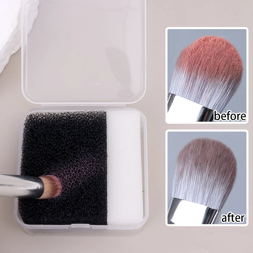 13PCS Makeup Brush Cleaner Sponge Set Portable Dry Eye Shadow Wash Beauty Tools Brushes Cleaning Box Sponge Puff Cleaner women