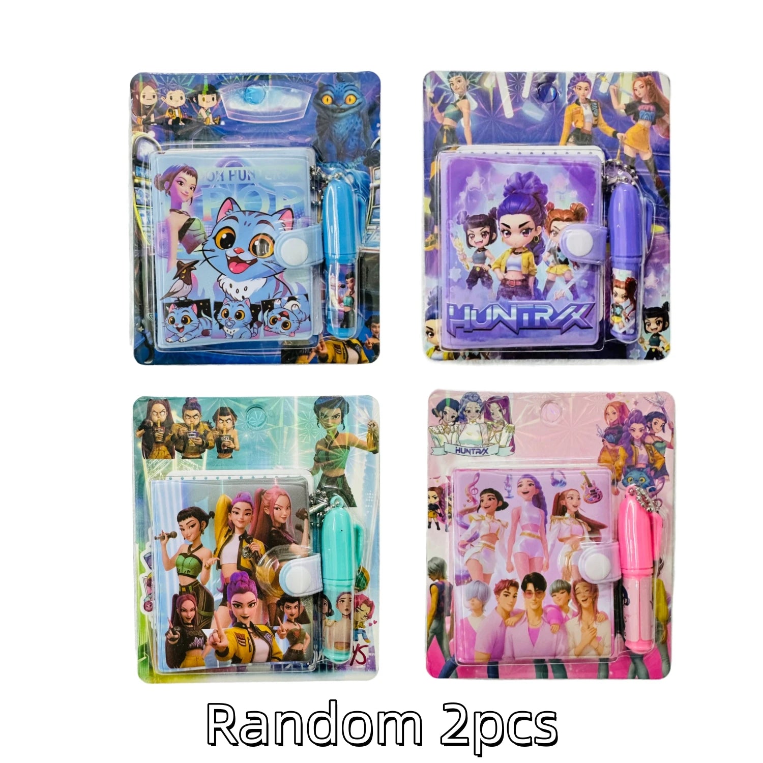 Anime Gilr Hunters Lumi Mila Zoi Mini Notebook with Ballpoint Pen, Cartoon Pocket Notepad Stationery Set School Supplies Birthda