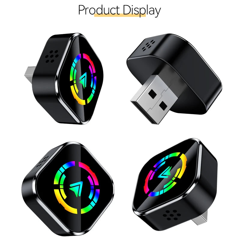 CarPlay Android Auto Adapter 2in1 5G WiFi Bluetooth Fast Connection Universal for Car Plug Play voice assistant