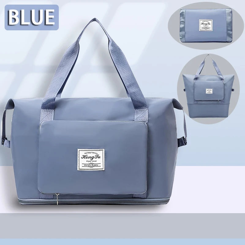 Foldable expandable travel bag, large capacity waterproof luggage bag, tote bag, travel luggage bag suitable for weekend camping