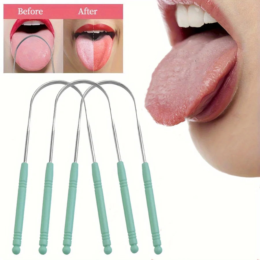 Stainless Steel Tongue Scraper U-Shaped Dental Cleaner for Bacteria/Plaque Removal with Multi-Style Options for All Users