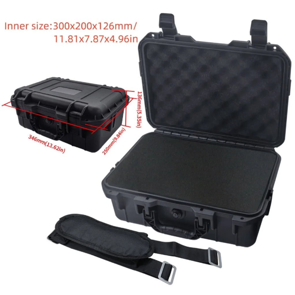 Equipment Hard Case with Pre-cut Sponge and Single Crossbody Strap, for Camera Photography Safety Toolbox Portable Case Suitcase