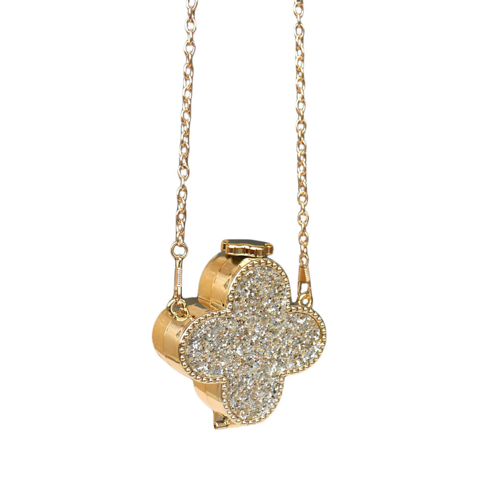 Mini Coin Purse Clover Luxury Fashion Shiny Rhinestone Evening Clutch Handbag for Women, New Sparkling Release
