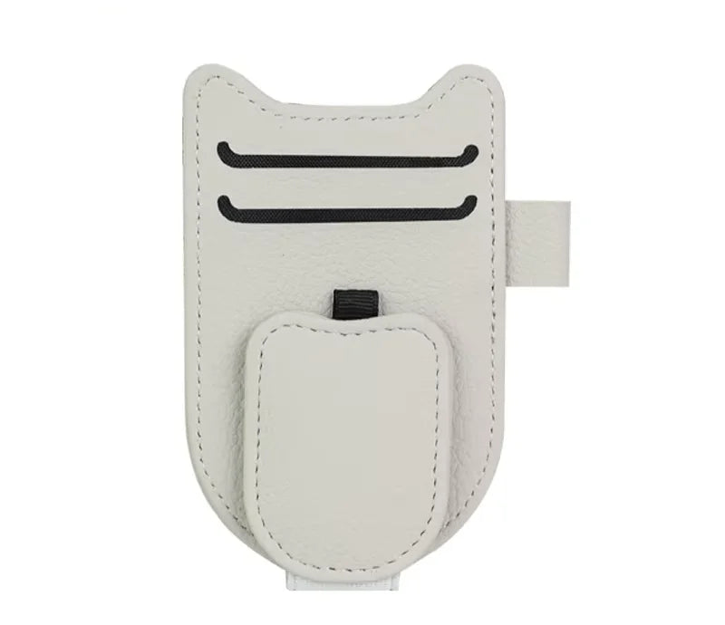 Magnetic Car Sunglasses Holder Sun Visor Glasses Clip PU Eyeglasses Hanger Portable Ticket Card Clip Auto Accessories