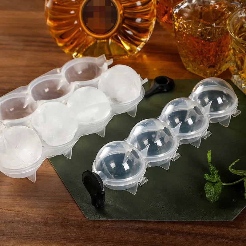 4-Hole Ice Cube Makers Round Ice Hockey Mold Whisky Cocktail Vodka Ball Ice Mould Bar Party Kitchen Accessories IceBall Mould