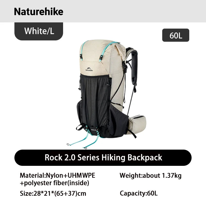 Naturehike Rock 2.0 Aluminium Frame Hiking Bag 30L 45L 60L Large Capacity Waterprof Mochila Trekking Backpack CNK2550XB018