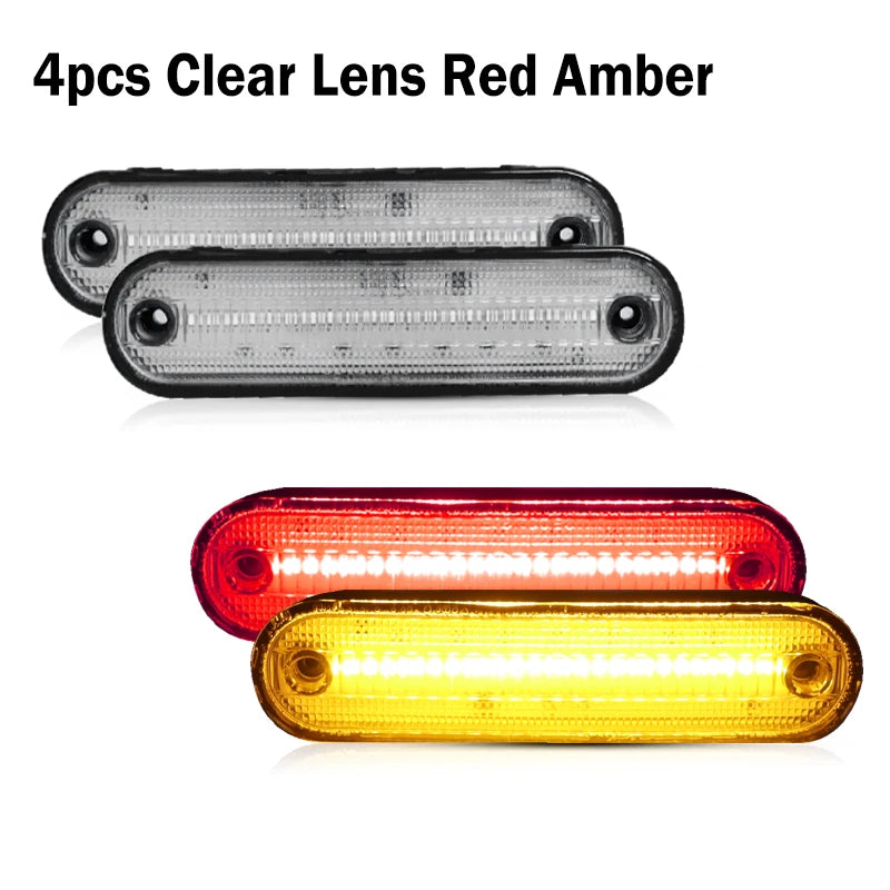 White Amber Red LED Bumper Side Marker Turn Signal Lights Driving Lights For 1990-1997 Mazda Miata & For 1999-2005 Mazda MX-5