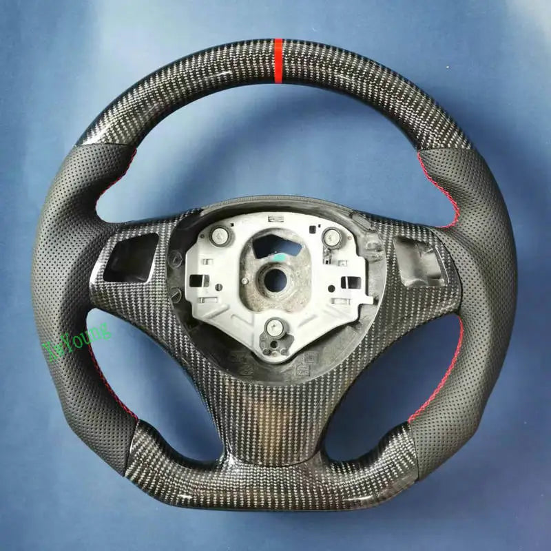 For BMW E84 E83 E84 E87 E88 E89 E90 E92 E93 (With Paddle Shift Holes) 100% Real Carbon Fiber Car Steering Wheel  (No Heated)