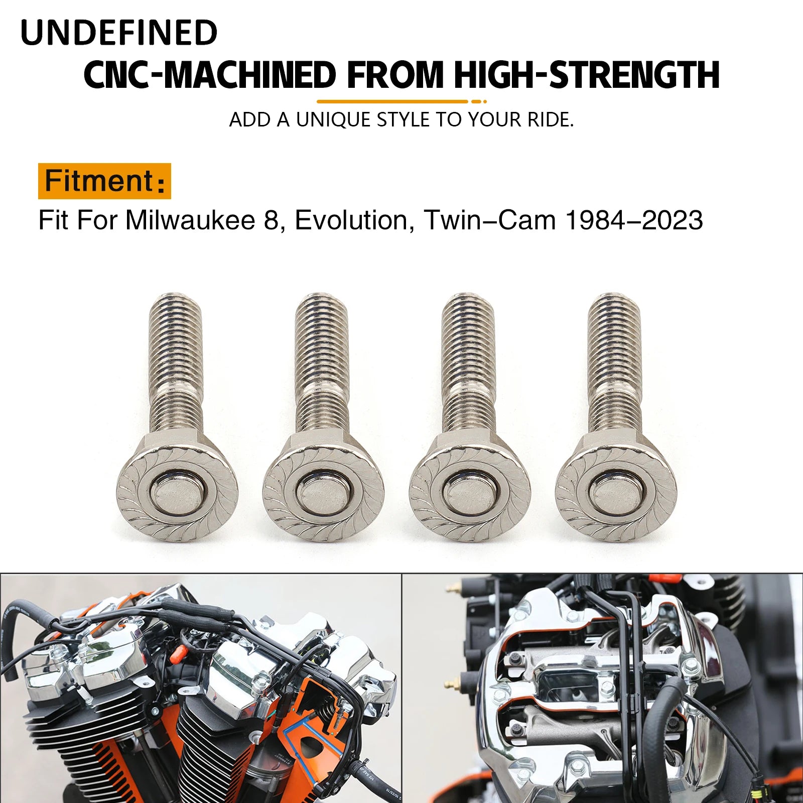 Exhaust Port Studs & Nuts Pipe Butt Screws Both-Ends Screw-In Bolts for Big Twin 84-23 Sportster XL 1200 883 1986-2023