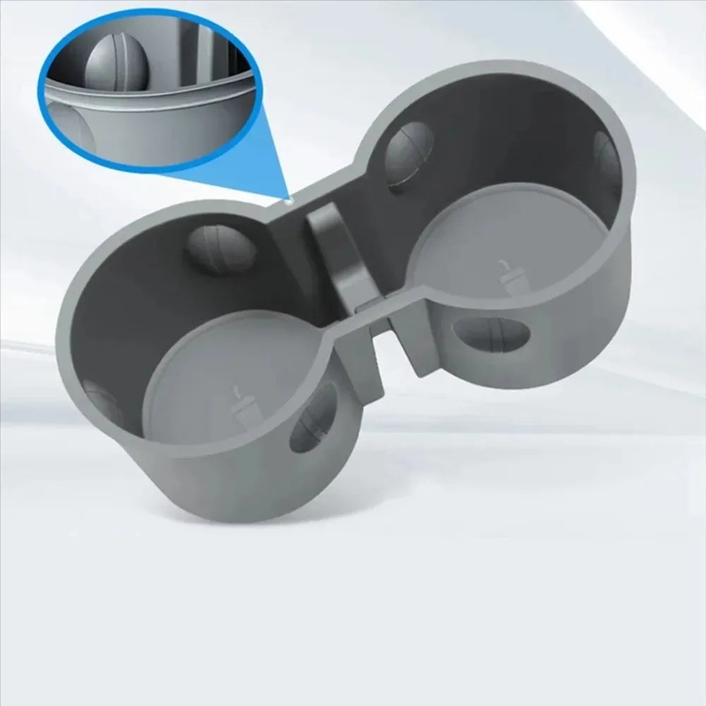 Portable Double Hole Car Cup Holder Made of TPE Universal Fit Vehicle Center Console Storage Box Interior Gadget
