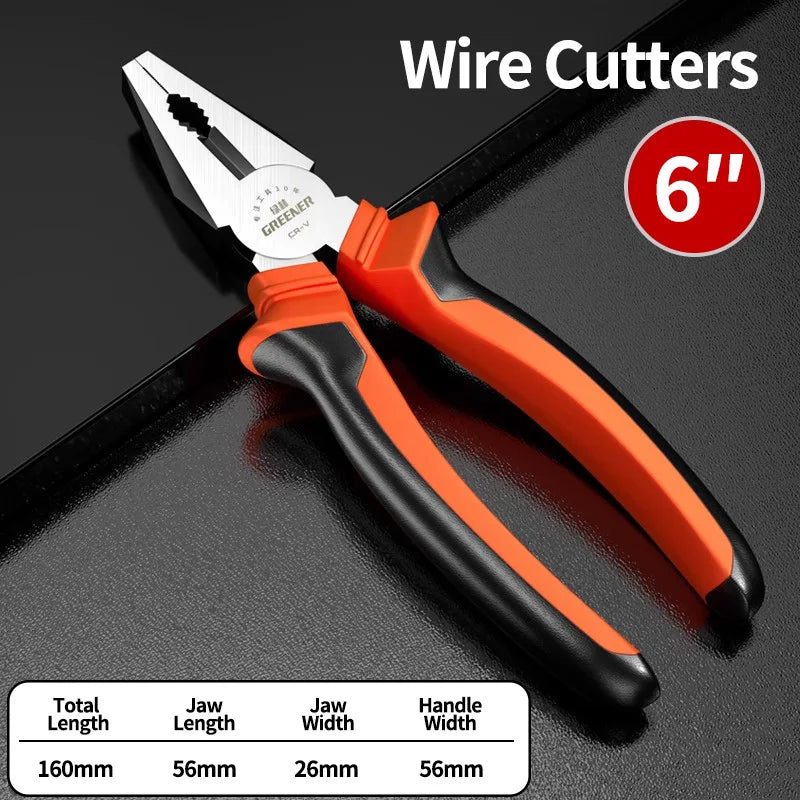 GREENERY Steel Wire Pliers, Electrician Specific Diagonal Pliers, Pointed Nose Pliers, Multifunctional Hardware Manual Tools
