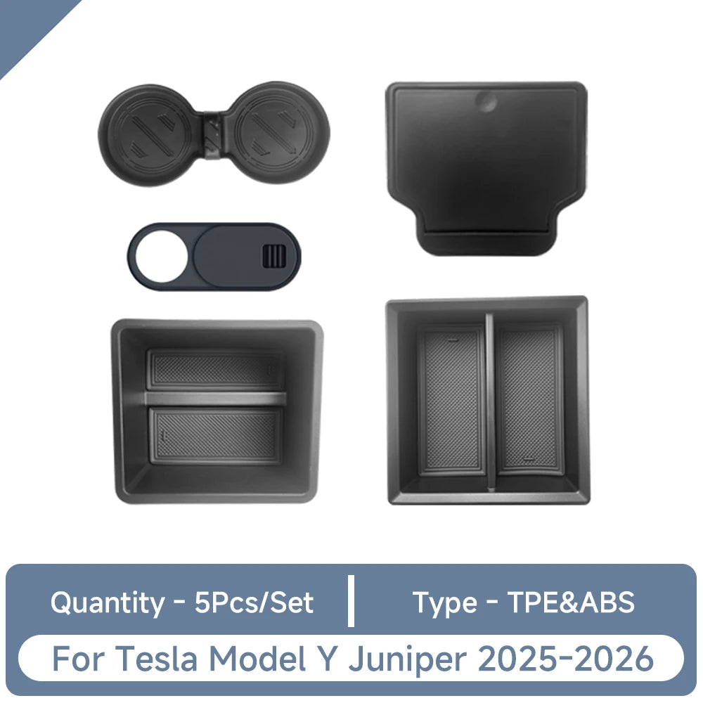 For Tesla Model Y Juniper Accessories Storage Box Center Console Storage Box Cup Holder for Tesla Model Y Juniper 2025 2026