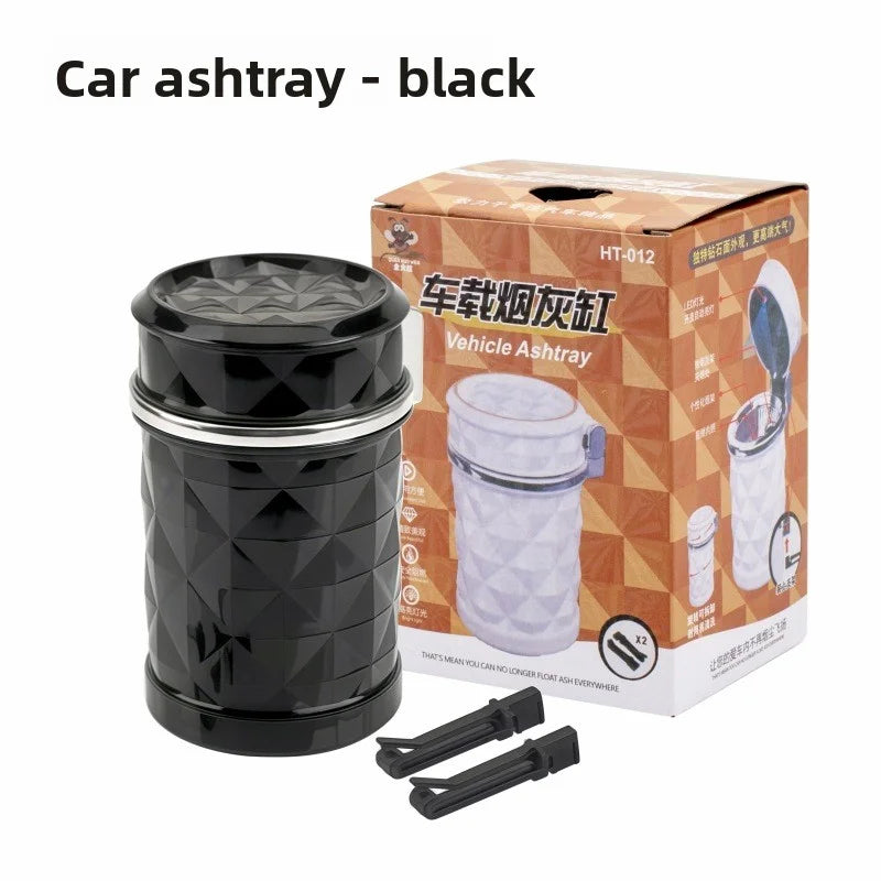 Car Ashtray With LED Light Portable Universal Ashtrays Flame Retardant Auto Parts Car Universal Ashtray Gift
