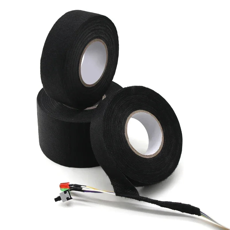 1/3/5 Roll Heat-resistant Adhesive Cloth Fabric Tape 9-50mm For Automotive Cable Tape Harness Wiring Loom Electrical Heat Tapes