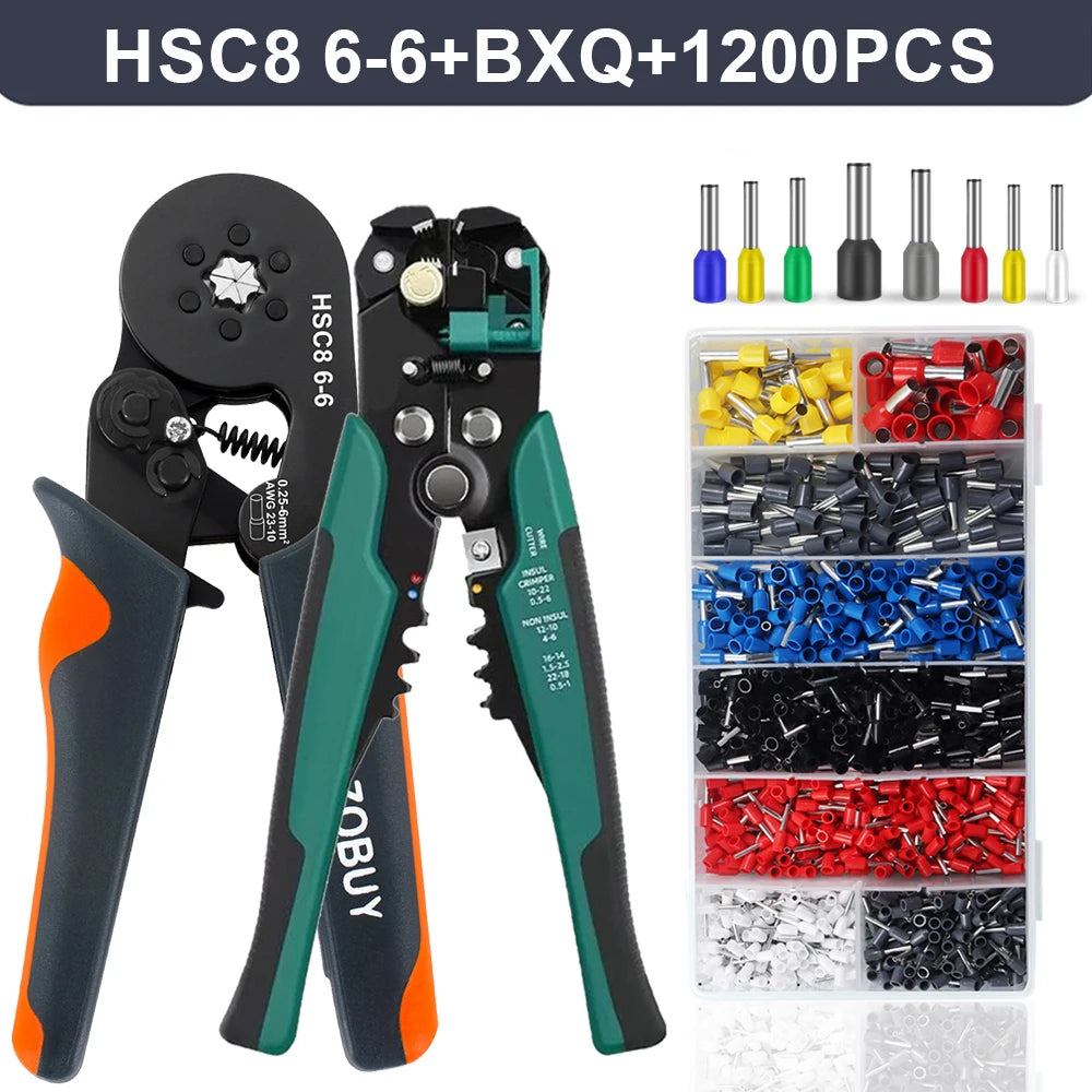 Crimper Cable Cutter Adjustable Automatic Wire Stripper Multifunctional Stripping Crimping Pliers Terminal Hand Tool