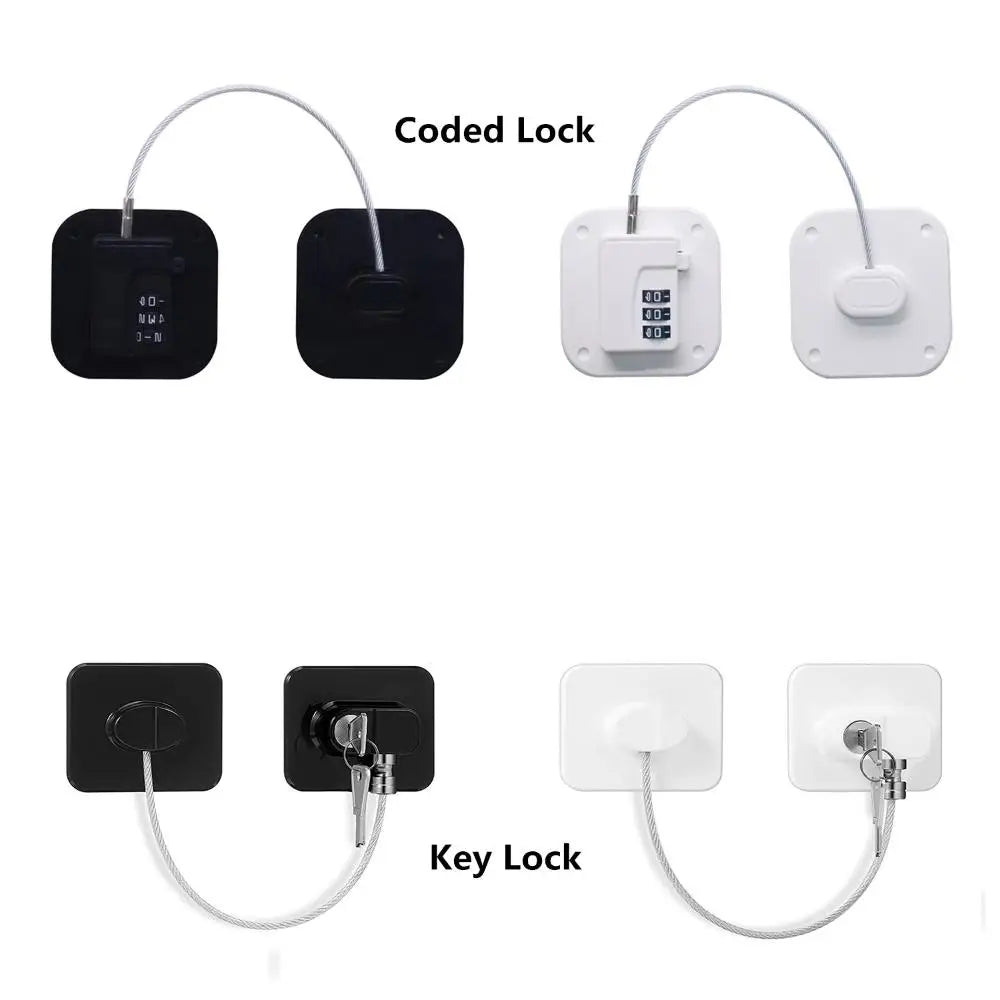 Infant Sliding Closet  Safety Digital Password Refrigerator Lock With Metal Key or Coded Lock Cabinet Locks