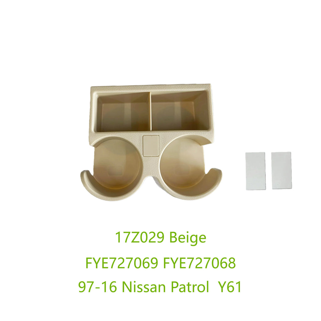 for Nissan Patrol Y61 1997-2016 FYE727068 Car Armrest Water Cup Holder Heatproof Drink Holder FYE727069 Black/Beige/Brown