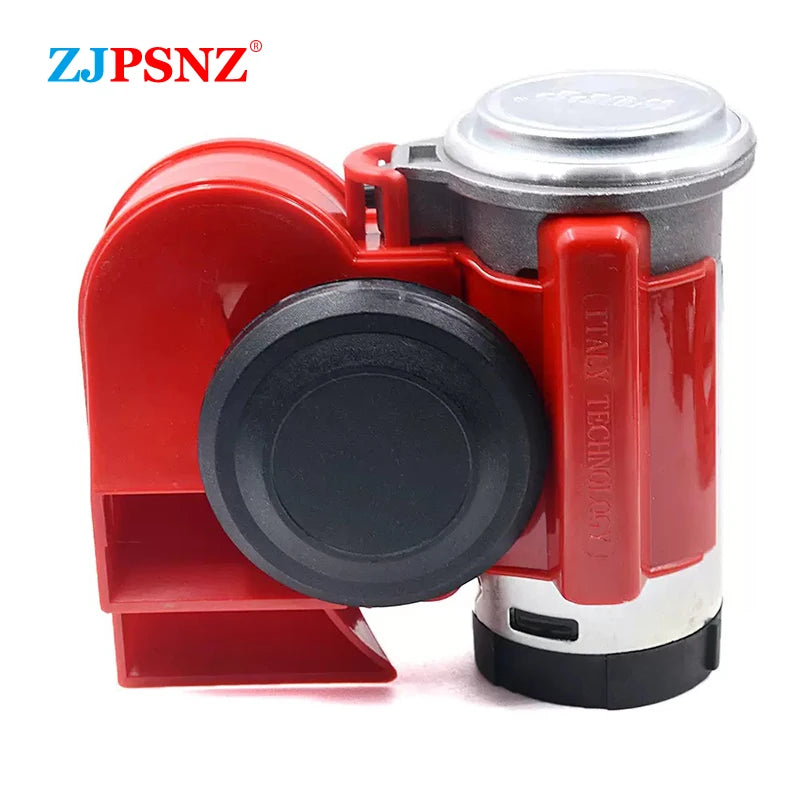 12V Compact Dual-tone Horn Electric Air Horn Super Loud Honking Horn Waterproof For Motorcycle Car Boat Modification