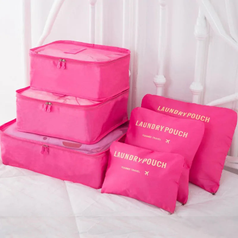 6pcs Travel Organizer Storage Bags Portable Travel Suitcases Organizer Travel Bag For Women Luggage Organizer Clothes Shoes Bag